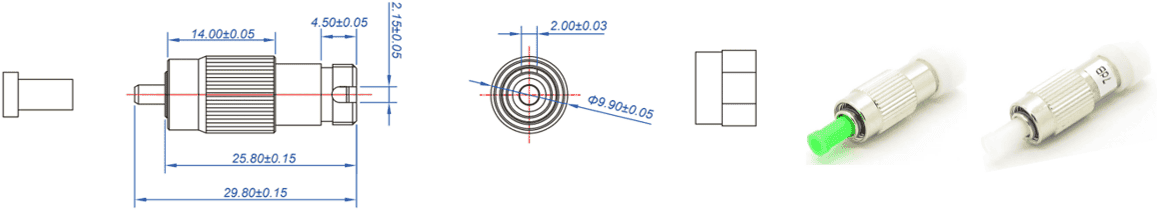 FC Single Mode Plug in Fixed Fiber Optic Attenuator, Male Female