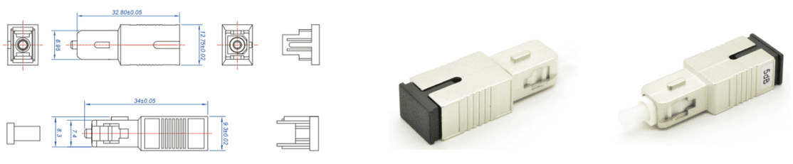 SCUPC Single Mode Plug in Fixed Fiber Optic Attenuator MaleFemale