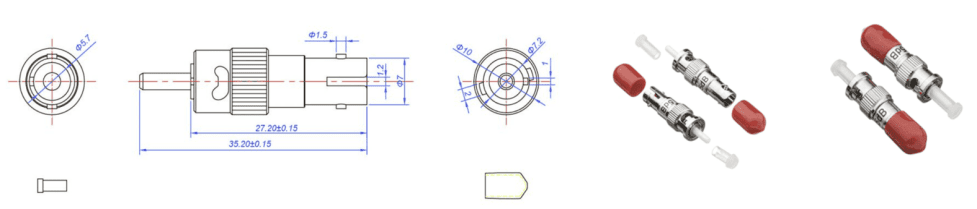STUPC Single Mode Plug in Fixed Fiber Optic Attenuator.