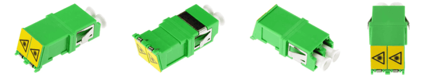 LCAPC to LCAPC Duplex Shutter Fiber Optic Adapter Without Flange