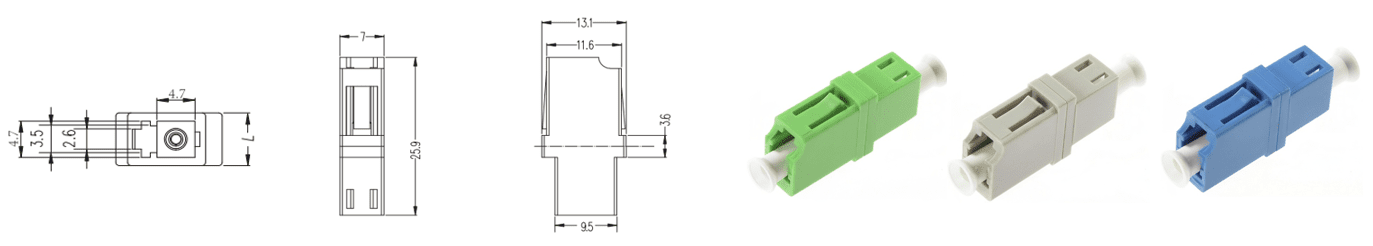 LC Simplex Single ModeMultimode Fiber Optic Adapter