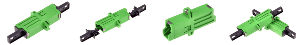 E2000 APC Single Mode Simplex with Flange Plastic Fiber Adapter