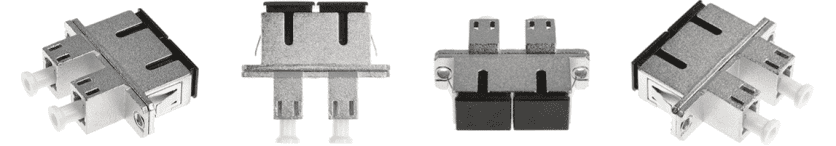 SC Female to LC Female Duplex Metal Hybrid Fiber Adapter with Flange