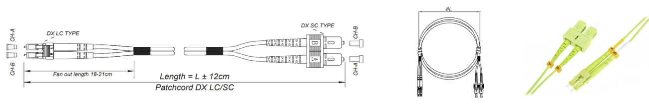 LC UPC to SC UPC OM5 Multimode Duplex φ20mm Fiber Patch Cable