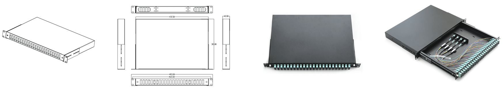 1U 48 Port MPOMTP Fiber Patch Panel High Density Fiber Management Solution