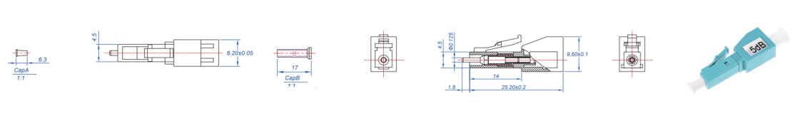 LC OM3 Plug in Fixed Fiber Optic Attenuator