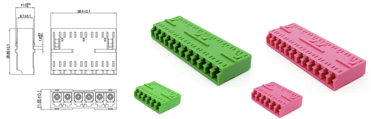 LCAPC to LCAPC 6 Core Compact Fiber Optic Adapter