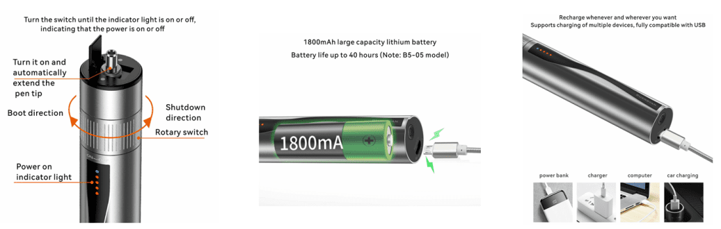 B5 Rechargeable Red Light Pen 650nm Fiber Optic Visual Fault Locator 1