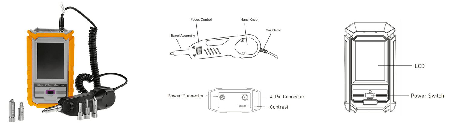FVM-100 Fiber Inspection Probe – 400x Portable LCD Scope