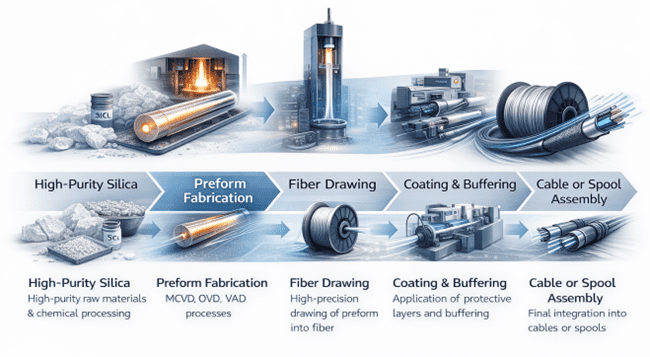 The Optical Fiber Production Chain